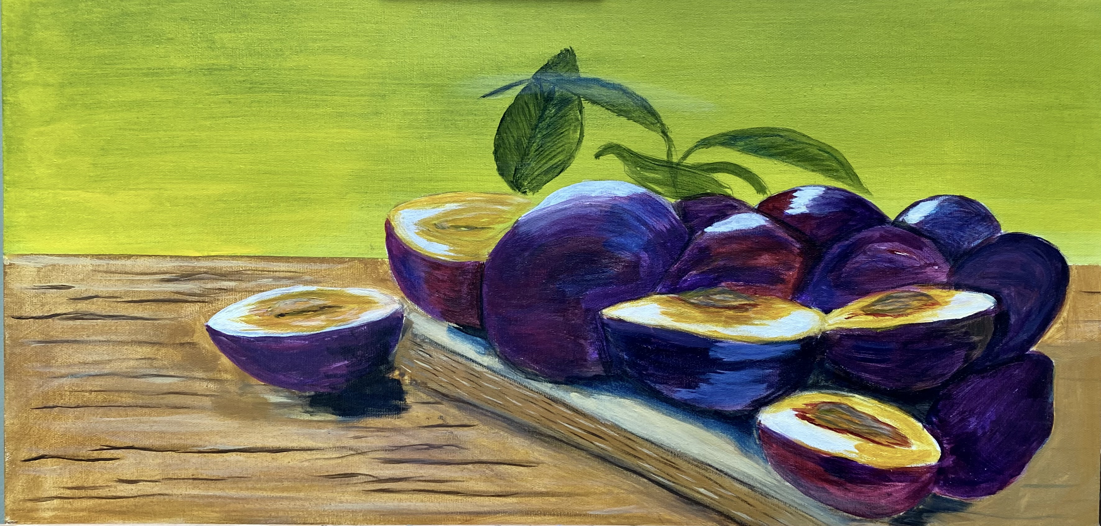 Peeling Acrylic paints -plums