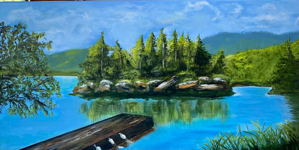 Ruby Lake Sunshine Coast of BC, Canada - Acrylic Painting